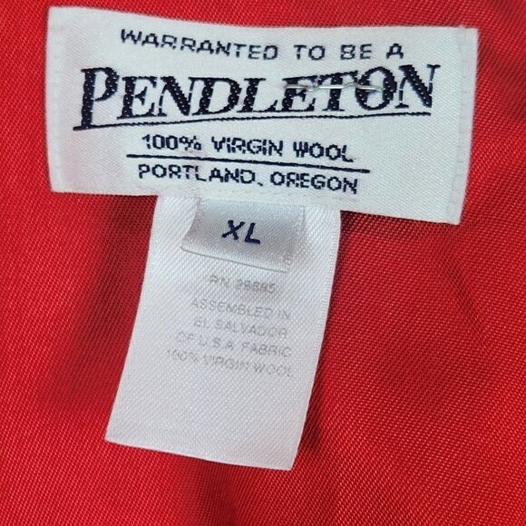 Pendleton Blazer Jacket Double Breasted Vintage 80s Wool Solid Red Womens Sz XL - Picture 6 of 7